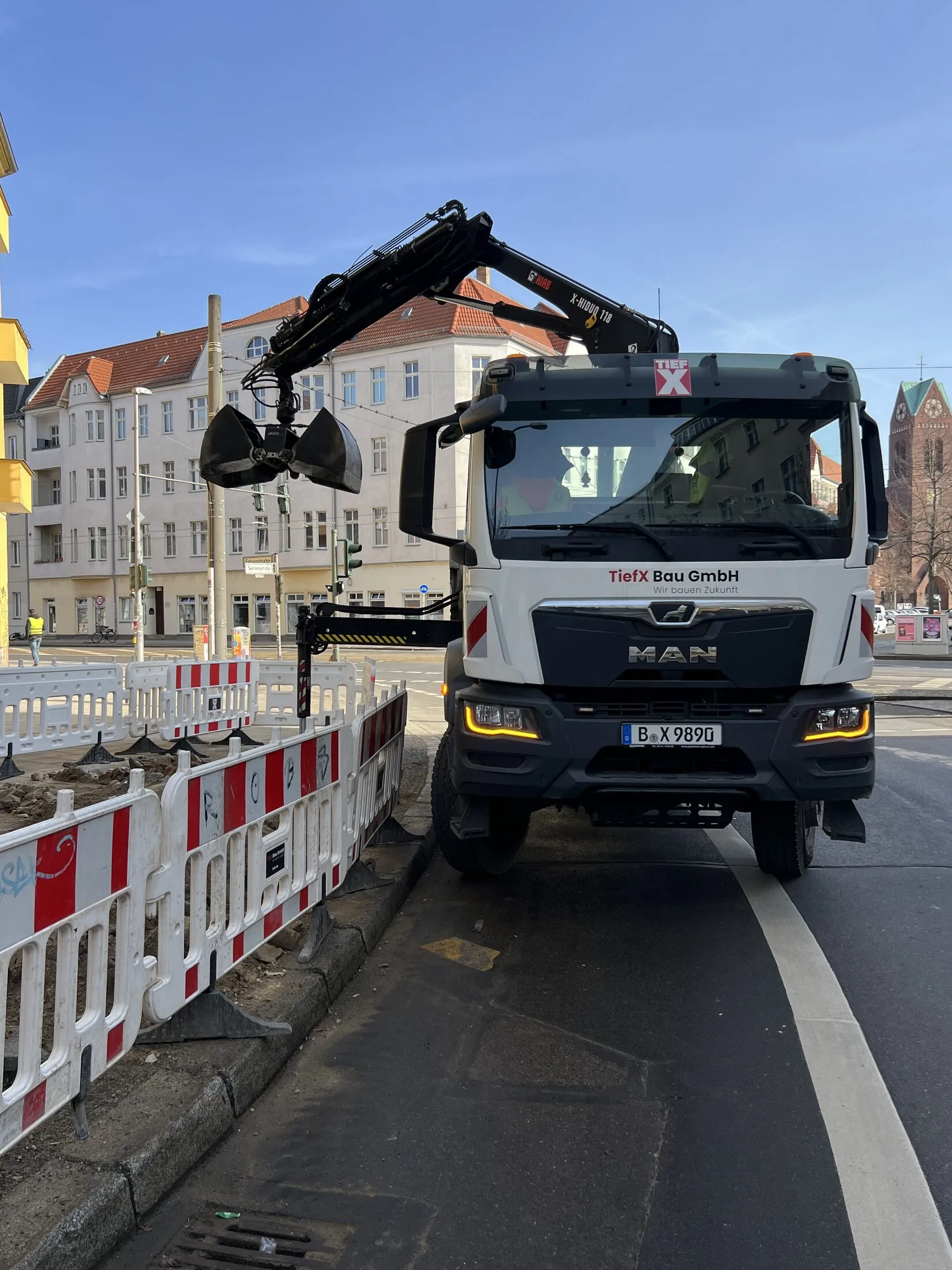 Kranfahrzeug im Einsatz